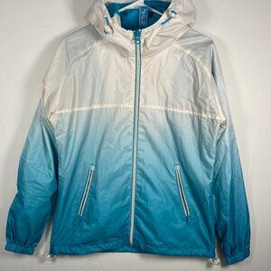 SALE - Windbreaker / Rain jacket by Superdry Windcagoule Large Blue/white Ombre